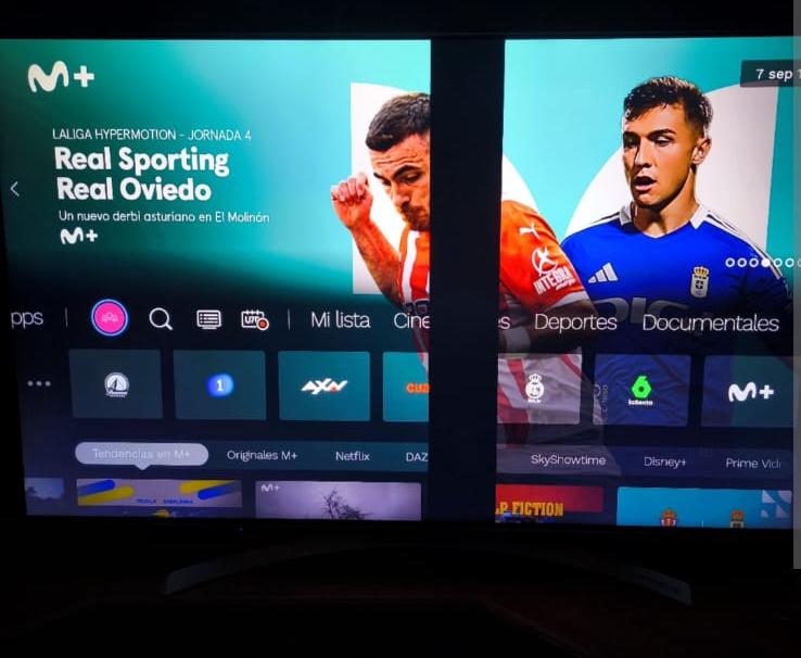 Televisor con pantalla negra parcial